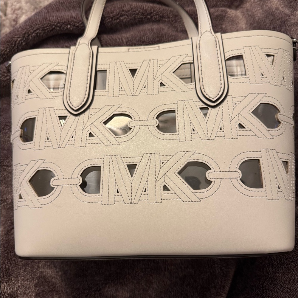 Michael Kors Cream Cutout Tote